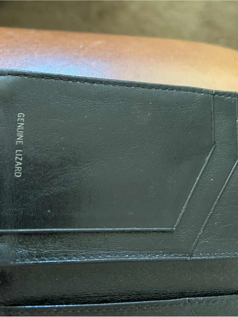 Black lizard Leather Card Wallet